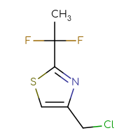 Chemical structure of 4-(chloromethyl)-2-(1,1-difluoroethyl)-1,3-thiazole - CSSB02516734710
