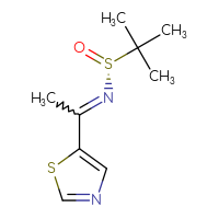 Chemical structure of (R)-2-methyl-N-[1-(1,3-thiazol-5-yl)ethylidene]propane-2-sulfinamide - CSSB00121105193