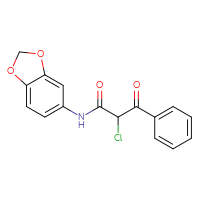 Chemical structure of N-(2H-1,3-benzodioxol-5-yl)-2-chloro-3-oxo-3-phenylpropanamide - CSSB00000703554