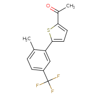 Chemical structure of 1-{5-[2-methyl-5-(trifluoromethyl)phenyl]thiophen-2-yl}ethan-1-one - CSSB00001398389