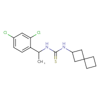 Chemical structure of 1-[1-(2,4-dichlorophenyl)ethyl]-3-{spiro[3.3]heptan-2-yl}thiourea - CSSB15306030103