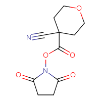 Chemical structure of 2,5-dioxopyrrolidin-1-yl 4-cyanooxane-4-carboxylate - CSSB20270128431