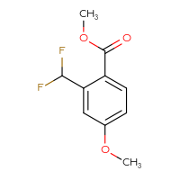 Chemical structure of methyl 2-(difluoromethyl)-4-methoxybenzoate - CSSB01983193408