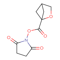 Chemical structure of 2,5-dioxopyrrolidin-1-yl 2-oxabicyclo[2.1.1]hexane-1-carboxylate - CSSB02146263308