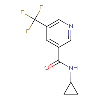 Chemical structure of N-cyclopropyl-5-(trifluoromethyl)pyridine-3-carboxamide - CSSB00112756150