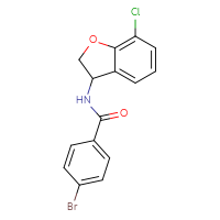 Chemical structure of 4-bromo-N-(7-chloro-2,3-dihydro-1-benzofuran-3-yl)benzamide - CSSB02043316580