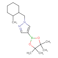 Chemical structure of 1-[(2-methylcyclohexyl)methyl]-4-(4,4,5,5-tetramethyl-1,3,2-dioxaborolan-2-yl)-1H-pyrazole - CSSB06814905878
