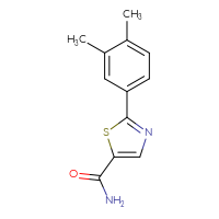 Chemical structure of 2-(3,4-dimethylphenyl)-1,3-thiazole-5-carboxamide - CSSB00782572213