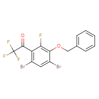 Chemical structure of 1-[3-(benzyloxy)-4,6-dibromo-2-fluorophenyl]-2,2,2-trifluoroethan-1-one - CSSB14923659012