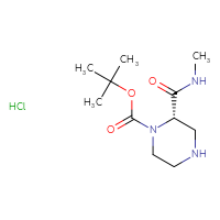 Chemical structure of tert-butyl (2S)-2-(methylcarbamoyl)piperazine-1-carboxylate hydrochloride - CSSB00016991455