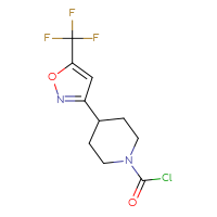 Chemical structure of 4-[5-(trifluoromethyl)-1,2-oxazol-3-yl]piperidine-1-carbonyl chloride - CSSB21224774349