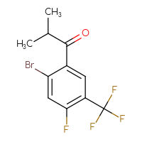 Chemical structure of 1-[2-bromo-4-fluoro-5-(trifluoromethyl)phenyl]-2-methylpropan-1-one - CSSB21103686878