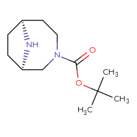 Chemical structure of tert-butyl (1R,6S)-3,9-diazabicyclo[4.2.1]nonane-3-carboxylate - CSSB00000056549