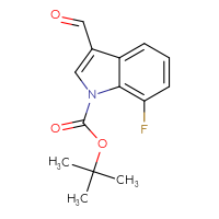 Chemical structure of tert-butyl 7-fluoro-3-formyl-1H-indole-1-carboxylate - CSSB00010203493