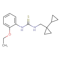 Chemical structure of 3-({[1,1'-bi(cyclopropane)]-1-yl}methyl)-1-(2-ethoxyphenyl)thiourea - CSSB01823340370