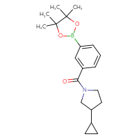 Chemical structure of 3-cyclopropyl-1-[3-(4,4,5,5-tetramethyl-1,3,2-dioxaborolan-2-yl)benzoyl]pyrrolidine - CSSB02229496649