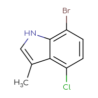 Chemical structure of 7-bromo-4-chloro-3-methyl-1H-indole - CSSB00010884131