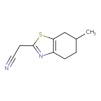 Chemical structure of 2-(6-methyl-4,5,6,7-tetrahydro-1,3-benzothiazol-2-yl)acetonitrile - CSSB00000685660
