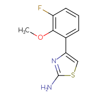 Chemical structure of 4-(3-fluoro-2-methoxyphenyl)-1,3-thiazol-2-amine - CSSB00103034436