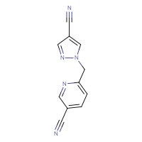 Chemical structure of 6-[(4-cyano-1H-pyrazol-1-yl)methyl]pyridine-3-carbonitrile - CSSB01000025041