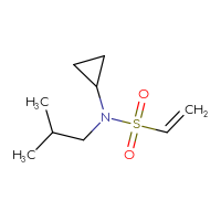 Chemical structure of N-cyclopropyl-N-(2-methylpropyl)ethene-1-sulfonamide - CSMB00014841037