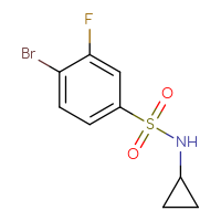 Chemical structure of 4-bromo-N-cyclopropyl-3-fluorobenzene-1-sulfonamide - CSSB00012452294