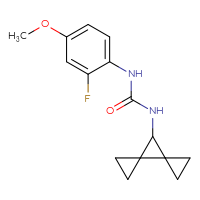 Chemical structure of 3-{dispiro[2.0.2⁴.1³]heptan-7-yl}-1-(2-fluoro-4-methoxyphenyl)urea - CSSB01226624307