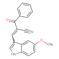 Chemical structure of 2-benzoyl-3-(5-methoxy-1H-indol-3-yl)prop-2-enenitrile - CSSB02125603225