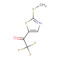 Chemical structure of 2,2,2-trifluoro-1-[2-(methylsulfanyl)-1,3-thiazol-5-yl]ethan-1-one - CSSB19257710999