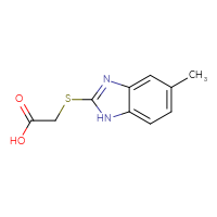 Chemical structure of 2-[(5-methyl-1H-1,3-benzodiazol-2-yl)sulfanyl]acetic acid - CSSB00000179489