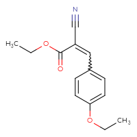 Chemical structure of ethyl 2-cyano-3-(4-ethoxyphenyl)prop-2-enoate - CSSB00000385486