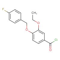 Chemical structure of 3-ethoxy-4-[(4-fluorophenyl)methoxy]benzoyl chloride - CSSB00020597100