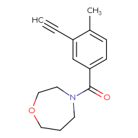 Chemical structure of 4-(3-ethynyl-4-methylbenzoyl)-1,4-oxazepane - CSSB01446107521