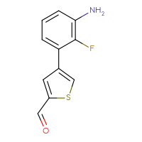 Chemical structure of 4-(3-amino-2-fluorophenyl)thiophene-2-carbaldehyde - CSSB06588943824