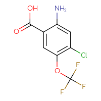 Chemical structure of 2-amino-4-chloro-5-(trifluoromethoxy)benzoic acid - CSSB00010827767