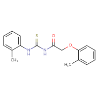 Chemical structure of 1-[2-(2-methylphenoxy)acetyl]-3-(2-methylphenyl)thiourea - CSSB00121655228