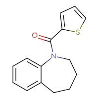 Chemical structure of 1-(thiophene-2-carbonyl)-2,3,4,5-tetrahydro-1H-1-benzazepine - CSSB00000536220