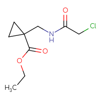 Chemical structure of ethyl 1-[(2-chloroacetamido)methyl]cyclopropane-1-carboxylate - CSSB01673979128