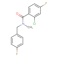 Chemical structure of 2-chloro-4-fluoro-N-[(4-fluorophenyl)methyl]-N-methylbenzamide - CSSB00104295436