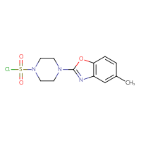 Chemical structure of 4-(5-methyl-1,3-benzoxazol-2-yl)piperazine-1-sulfonyl chloride - CSSB21224766154