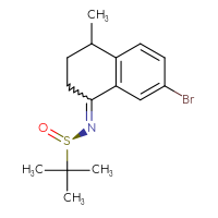 Chemical structure of (R)-N-(7-bromo-4-methyl-1,2,3,4-tetrahydronaphthalen-1-ylidene)-2-methylpropane-2-sulfinamide - CSSB21332857048