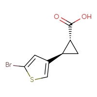 Chemical structure of (1R,2R)-2-(5-bromothiophen-3-yl)cyclopropane-1-carboxylic acid - CSSB00043029709