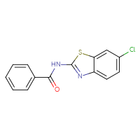 Chemical structure of N-(6-chloro-1,3-benzothiazol-2-yl)benzamide - CSSB00034686445