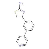 Chemical structure of 4-[3-(pyridin-4-yl)phenyl]-1,3-thiazol-2-amine - CSSB06588651595