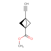 Chemical structure of methyl 3-ethynylbicyclo[1.1.1]pentane-1-carboxylate - CSSB06442887514