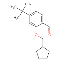 Chemical structure of 4-tert-butyl-2-(cyclopentylmethoxy)benzaldehyde - CSSB20466397900