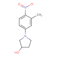 Chemical structure of 1-(3-methyl-4-nitrophenyl)pyrrolidin-3-ol - CSSB00005699321