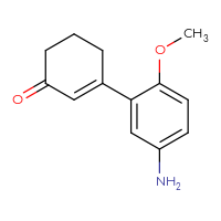 Chemical structure of 3-(5-amino-2-methoxyphenyl)cyclohex-2-en-1-one - CSSB00010900333