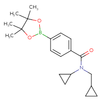 Chemical structure of N-cyclopropyl-N-(cyclopropylmethyl)-4-(4,4,5,5-tetramethyl-1,3,2-dioxaborolan-2-yl)benzamide - CSSB02533503332