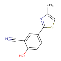 Chemical structure of 2-hydroxy-5-(4-methyl-1,3-thiazol-2-yl)benzonitrile - CSSB00116475220